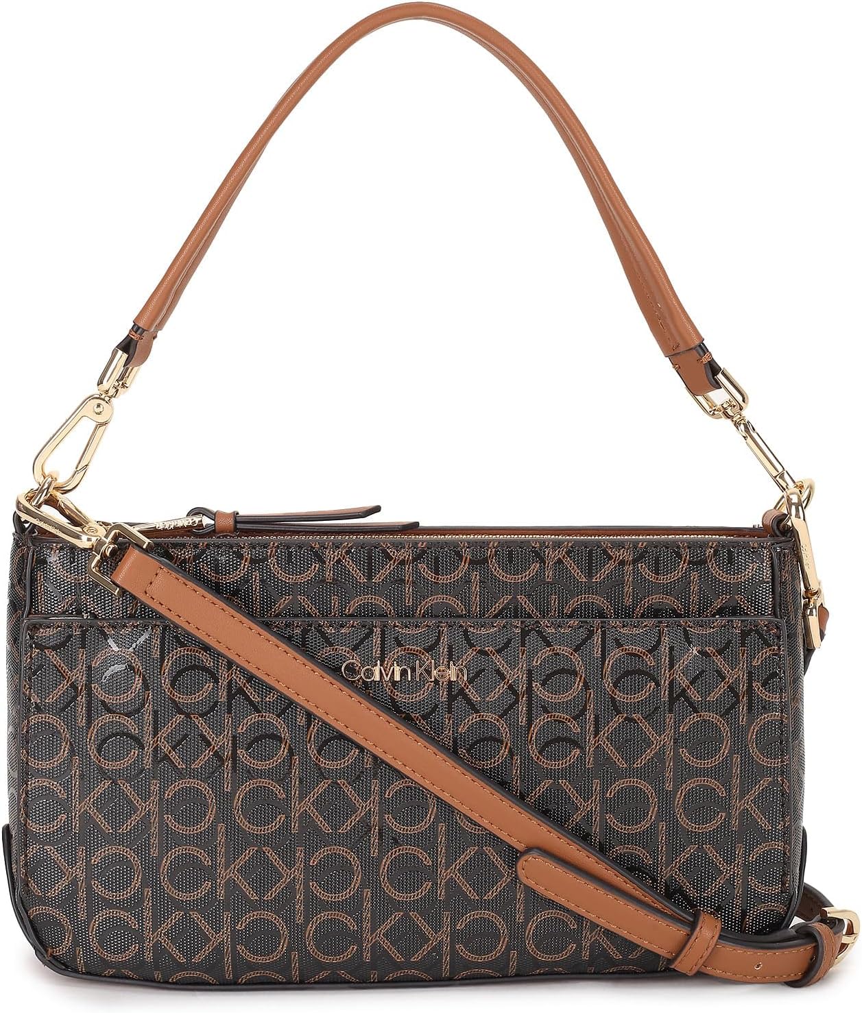 Calvin Klein Bolso de hombro Lucy con triple compartimento para muj...