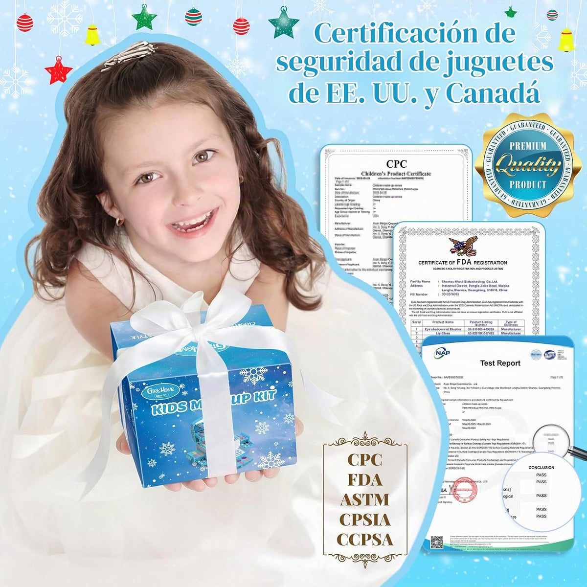GirlsHome Juego de maquillaje para niños para niña, 56 piezas, cosm...