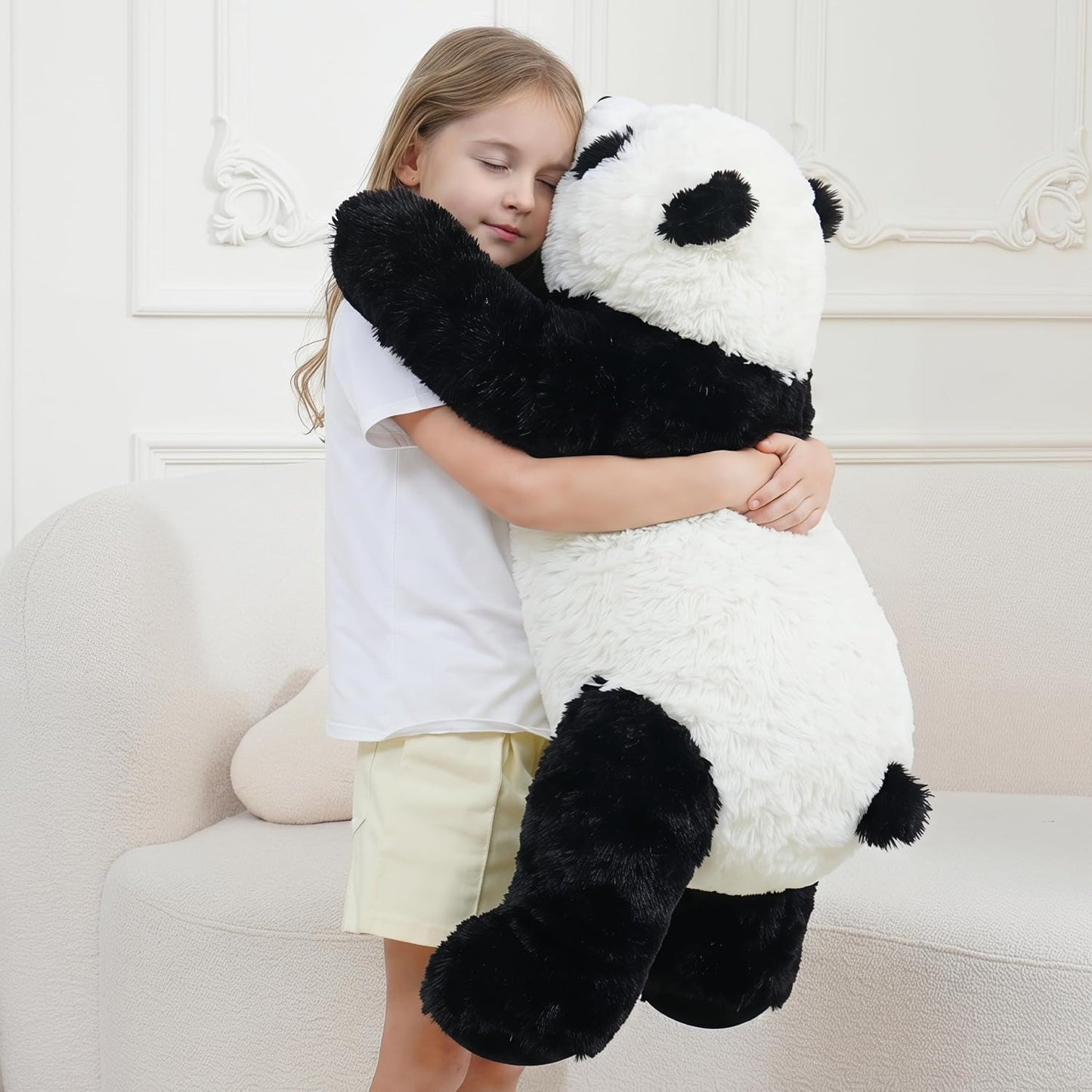 Panda Jrystar | Tamaño grande: 33 pulgadas (blanco y negro), regalo...