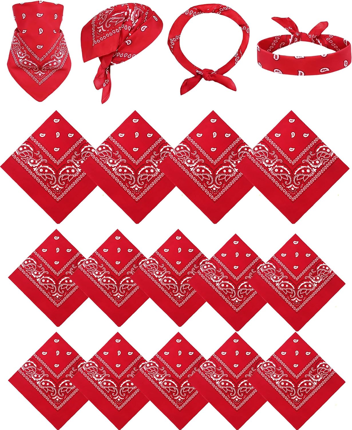YSense 14 piezas Bandanas con estampado de cachemira, diademas nove...