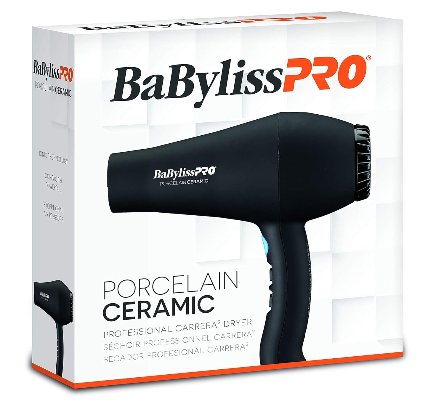 BaBylissPRO Secador de Pelo Profesional Cerámica Porcelana Carrera