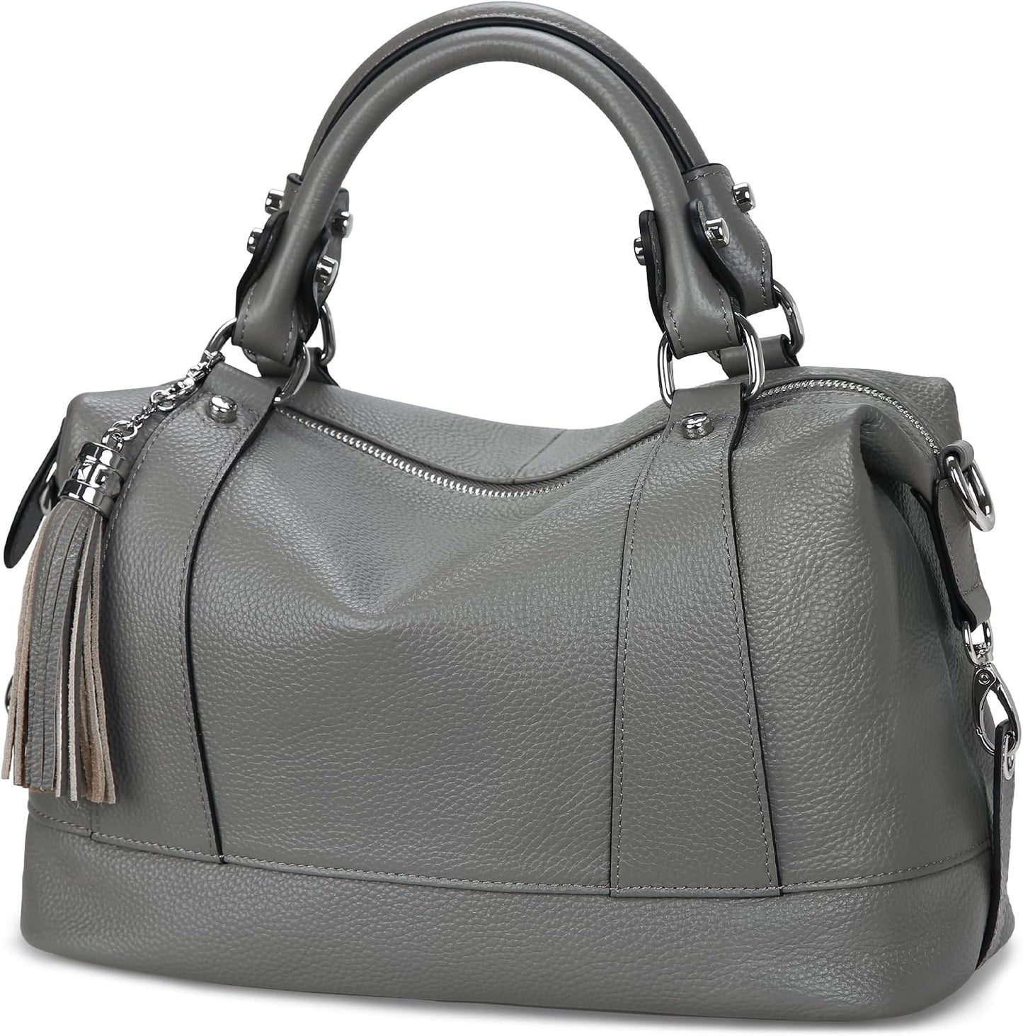 Heshe Bolsos de hombro de cuero genuino para mujer, bolsos satchel,...