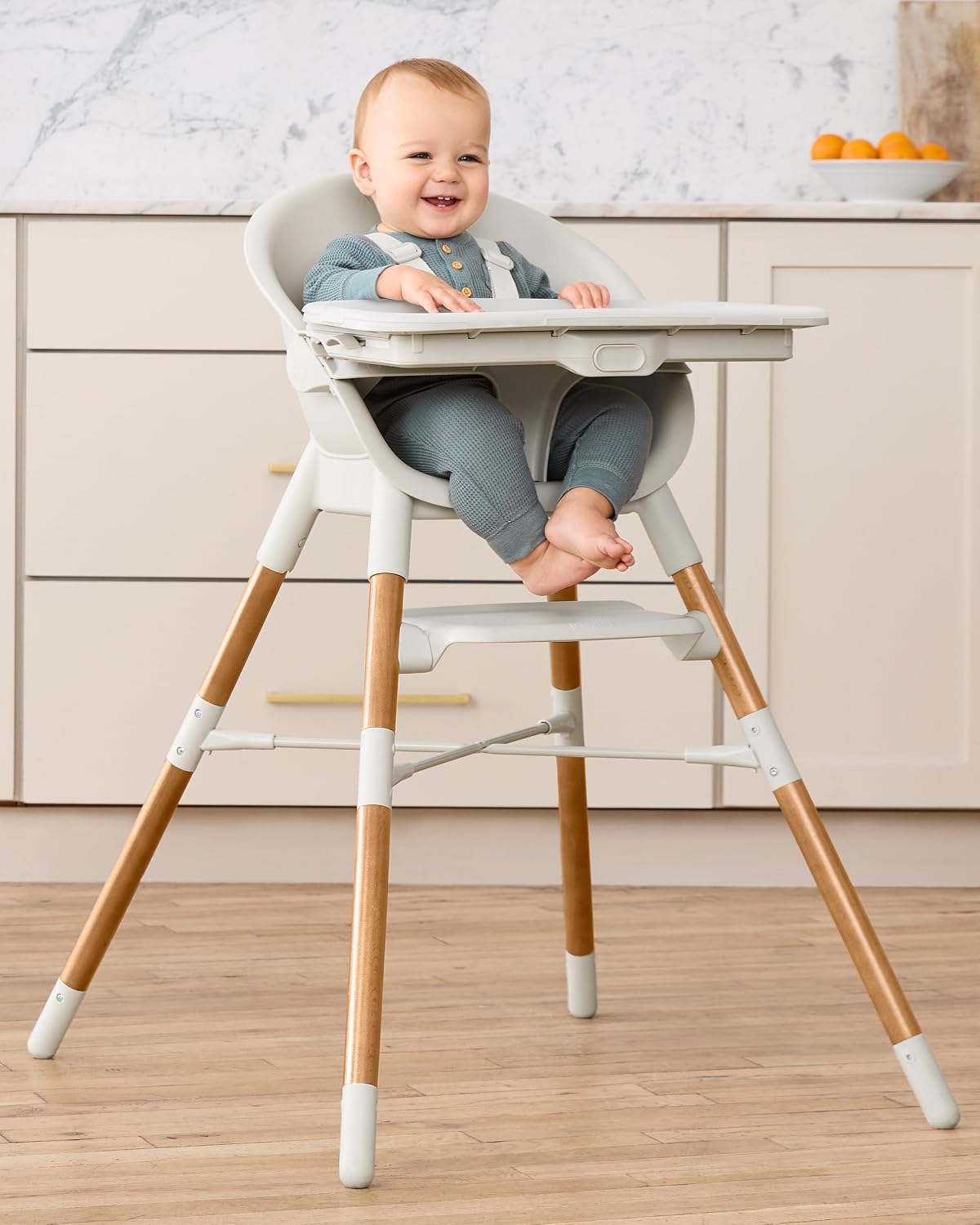 Skip Hop Silla alta convertible 4 en 1 para bebé, EON, avena