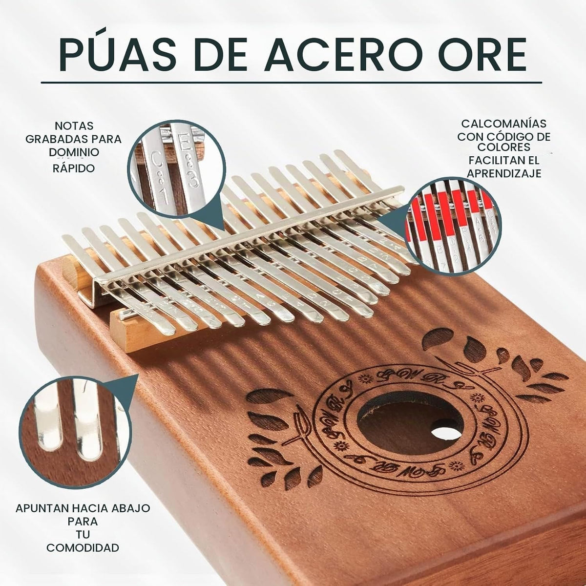 UNOKKI Piano de Pulgar Kalimba de 17 Teclas - Instrumento de Percus...