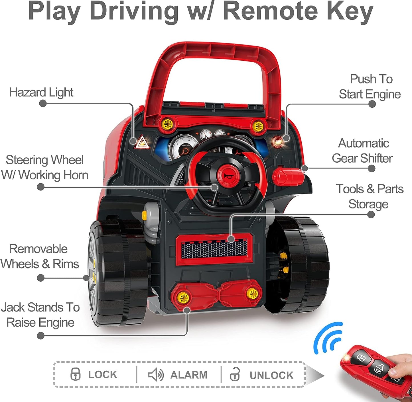 iPlay, iLearn - Juguete de motor de camión grande, coche mecánico p...