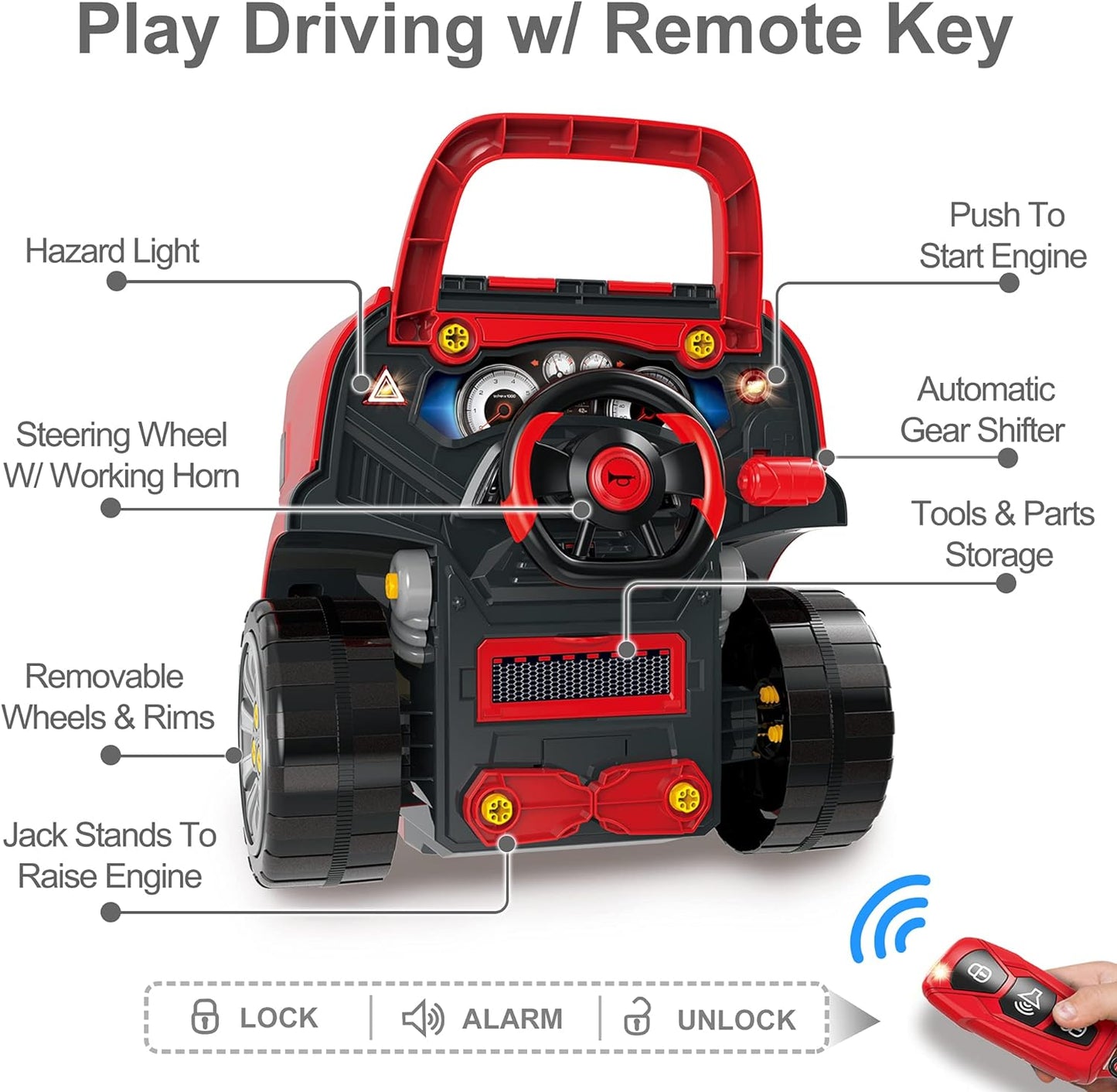 iPlay, iLearn - Juguete de motor de camión grande, coche mecánico p...