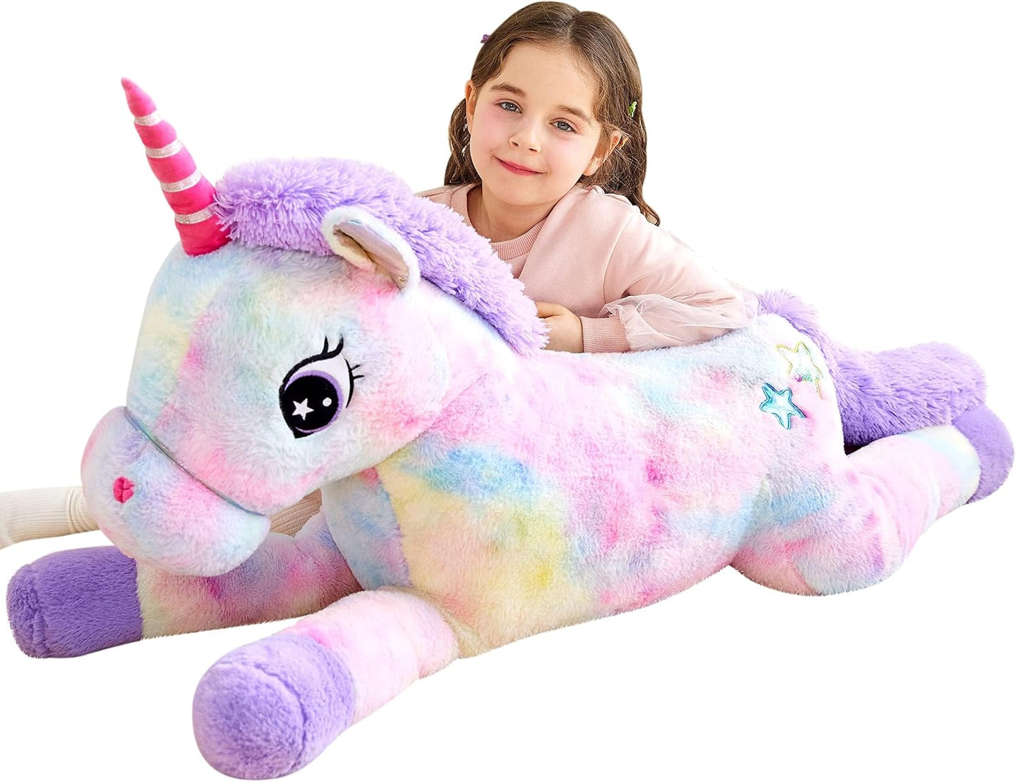 IKASA Juguete de peluche de unicornio gigante, juguetes suaves gran...