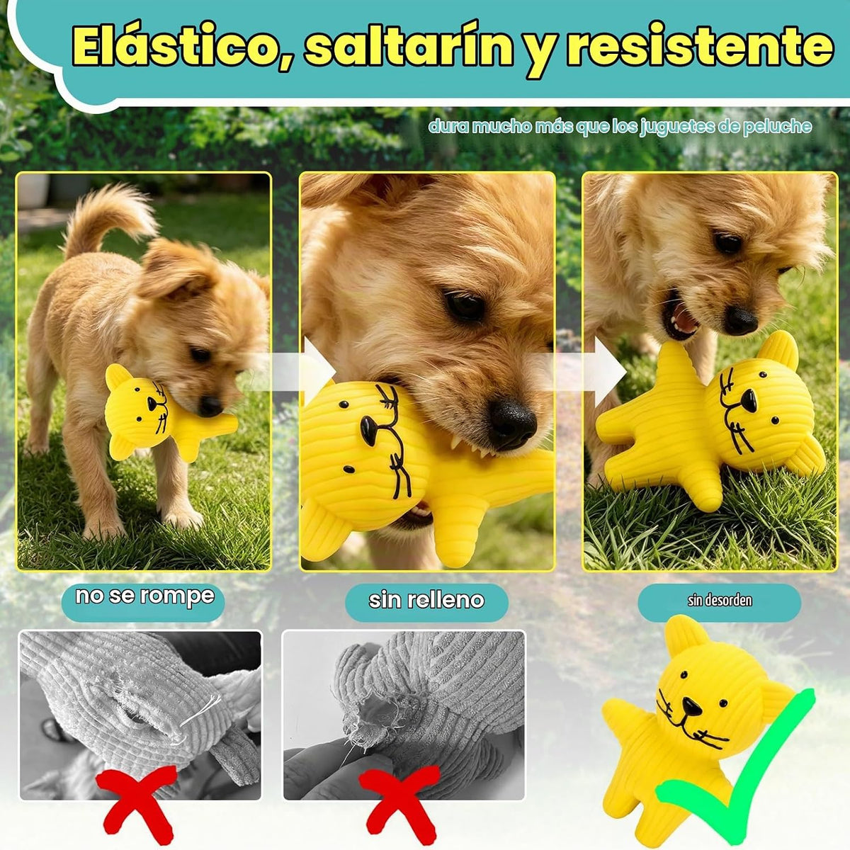 LECHONG Paquete de 5 juguetes de látex para perros pequeños, juguet...