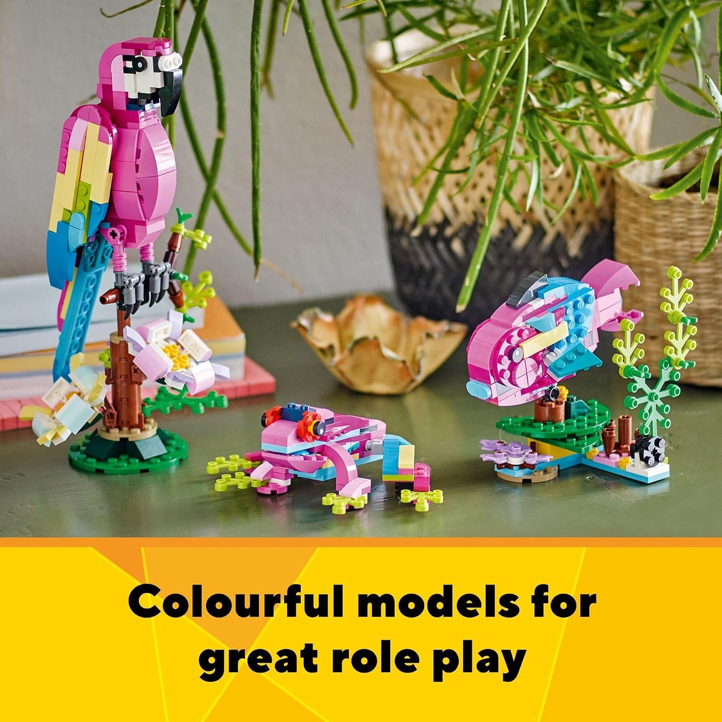 LEGO: Creator 3 en 1 Loro rosa exótico (253 piezas, 31144)