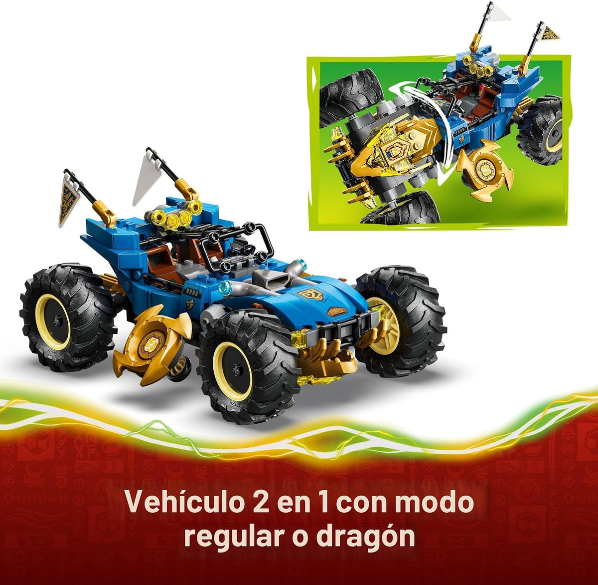LEGO NINJAGO Coche Transformador de Jay Juguete de Construcción par...