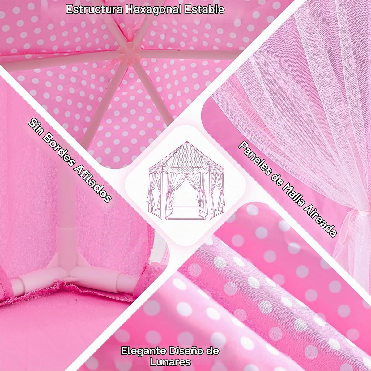 Monobeach Tienda de campaña de princesa para niños: con alfombrilla...