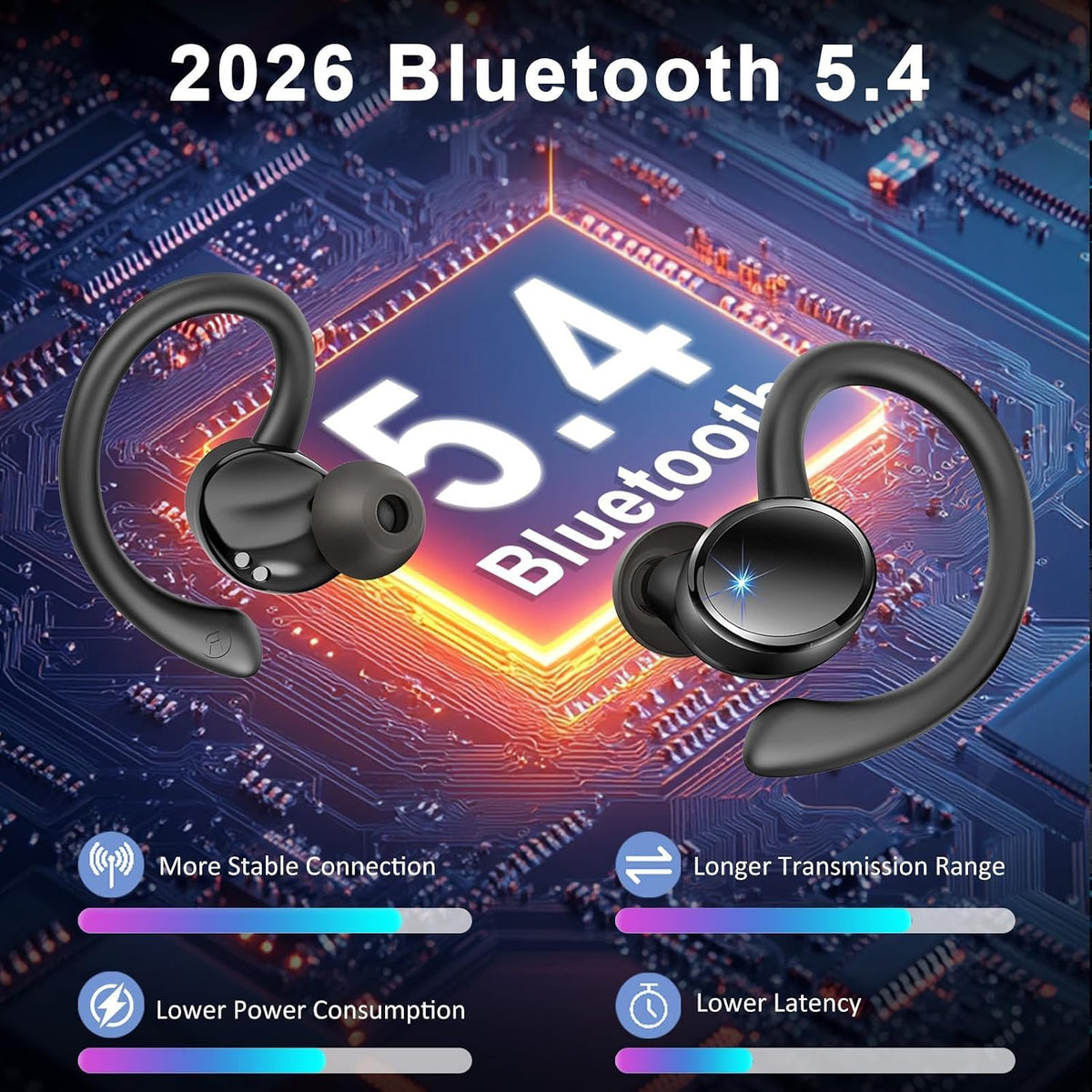 Auriculares inalámbricos, Auriculares Bluetooth 5.4, Sonido de Grav...