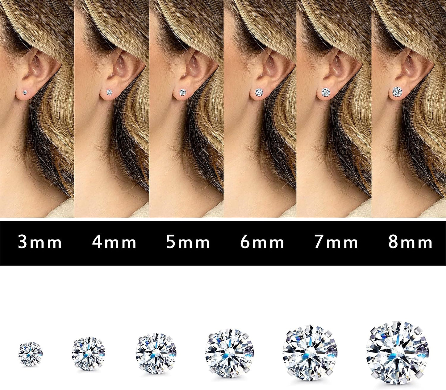 Fansilver Pendientes hipoalergénicos de 0.71 oz con parte trasera p...