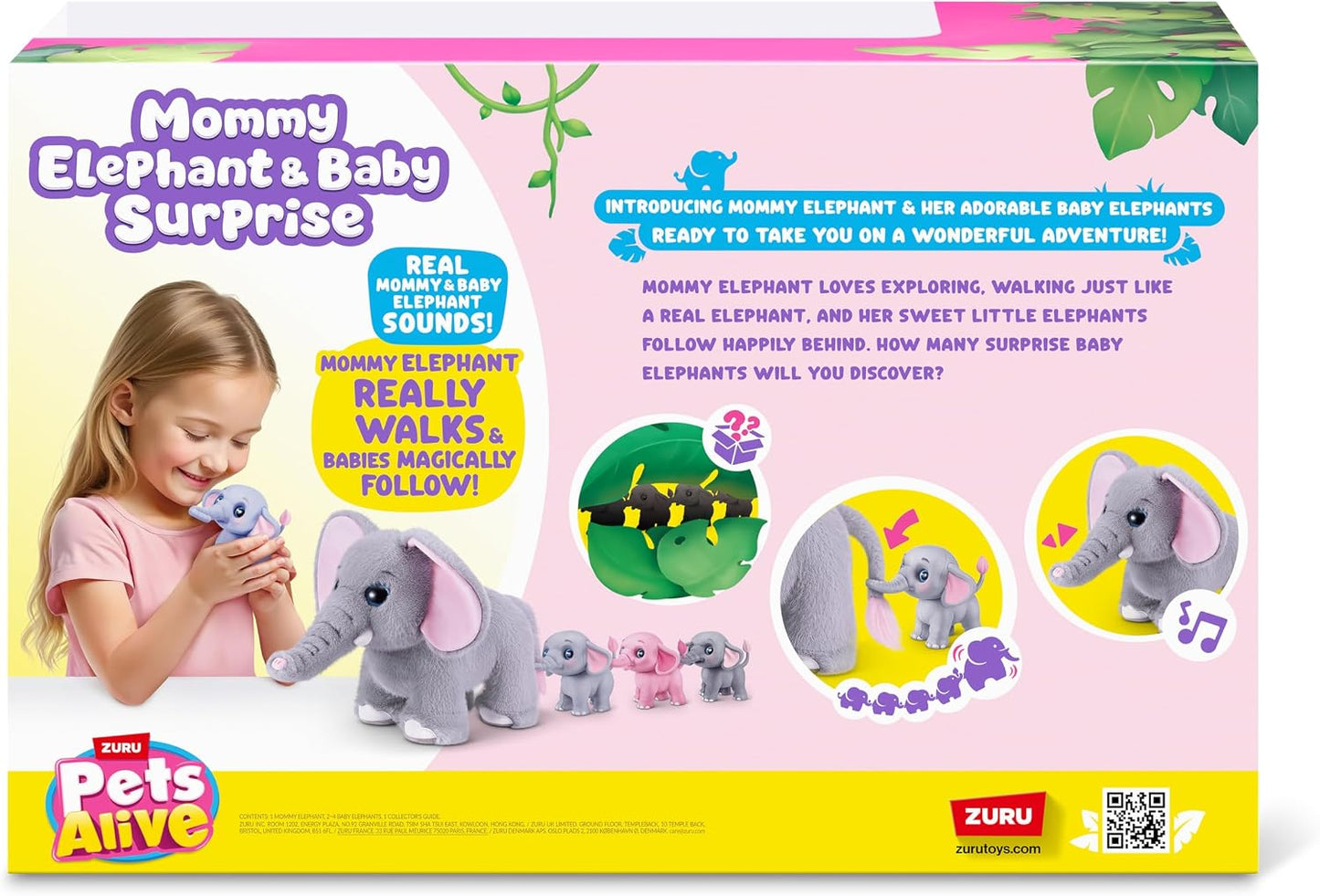 Pets Alive Mamá Elefante y Bebé Sorpresa de ZURU | Bebés sorpresa p...