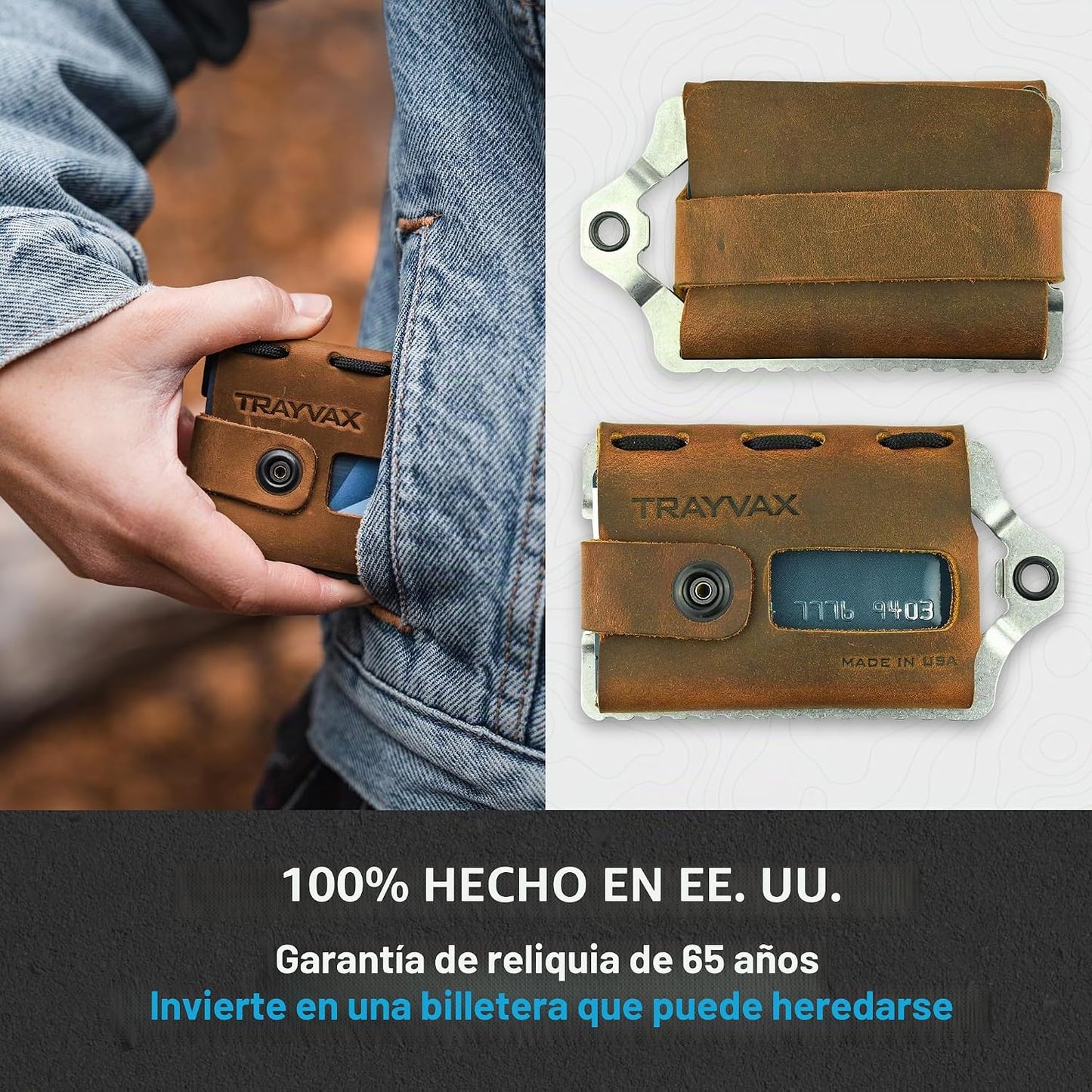 Trayvax Element Wallet, RFID bolsillo frontal para tarjetas de créd...