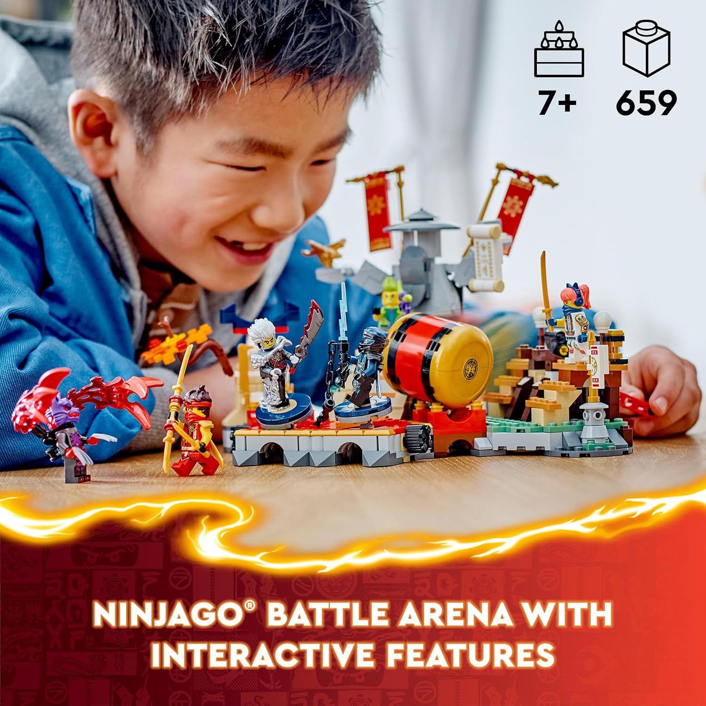 LEGO NINJAGO - Juego de arena de batalla de torneo con 6 minifigura...