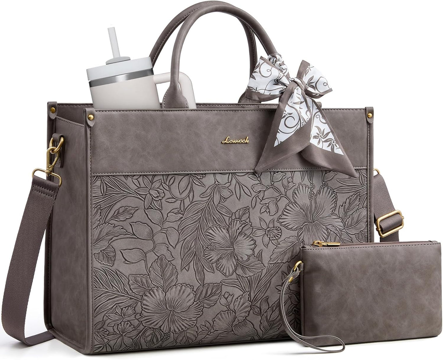LOVEVOOK Bolsa de mano para laptop para mujer, bolsa de trabajo vin...