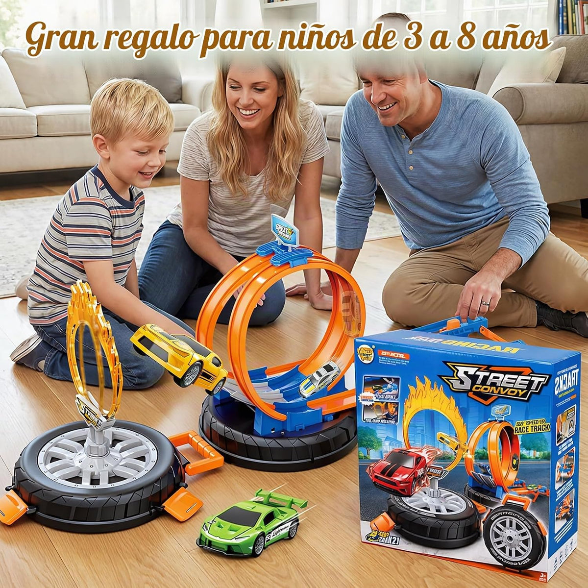 Juego de pista de autos de carreras 2026, juego de carreras para ni...