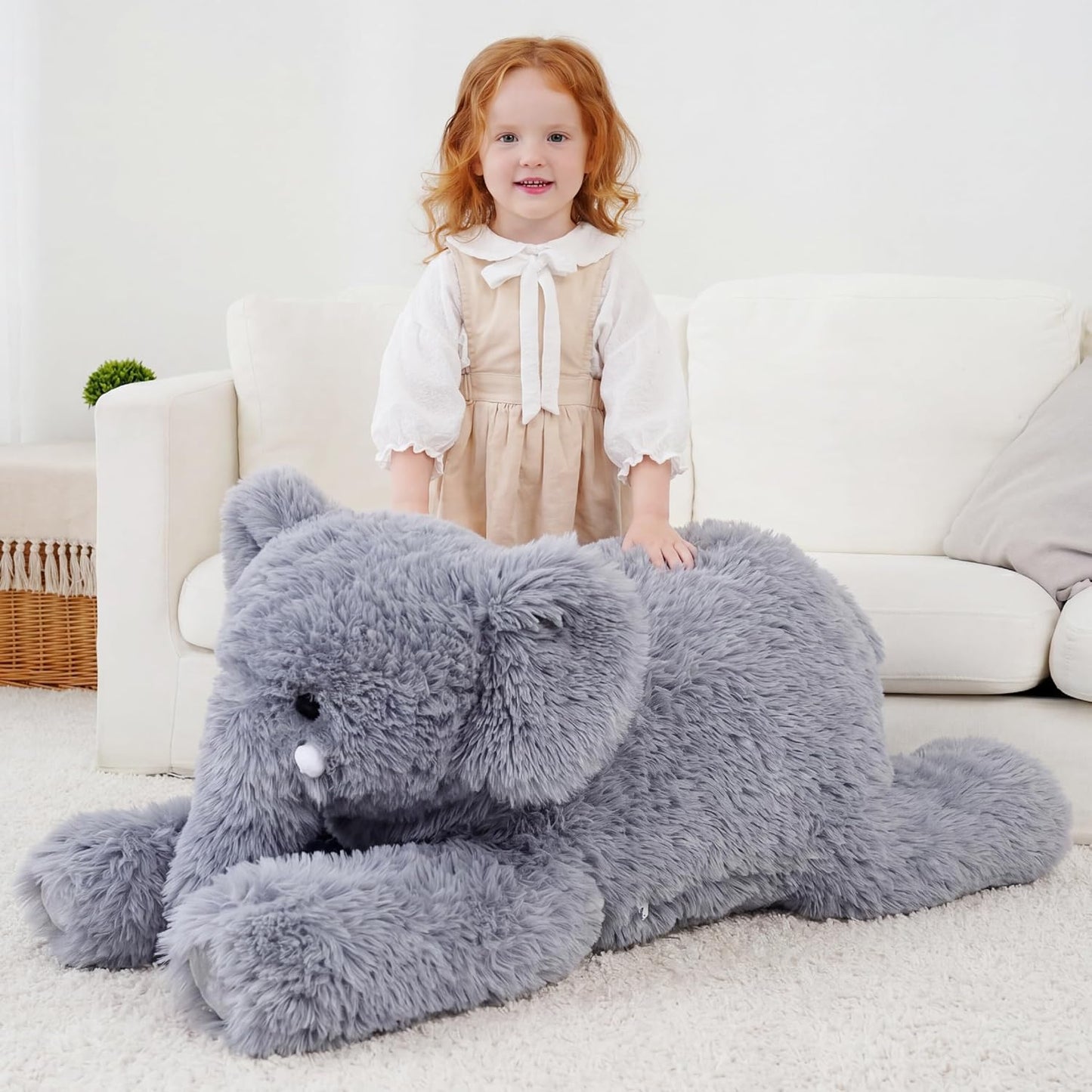 Jrystar Animales de peluche de elefante gigante, juguete de peluche...