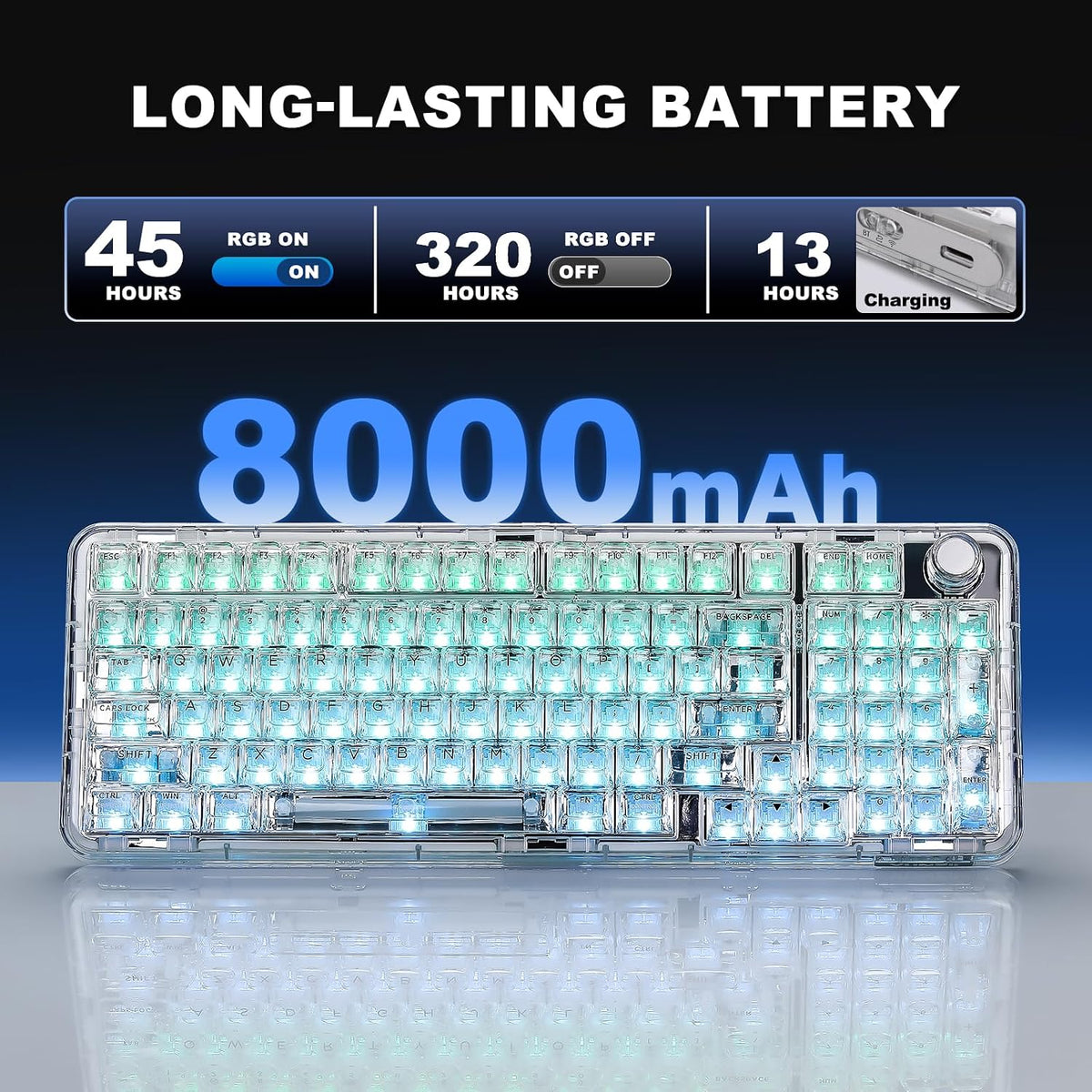 YUNZII X98 QMK\/VIA Teclado mecánico inalámbrico para juegos con pe...