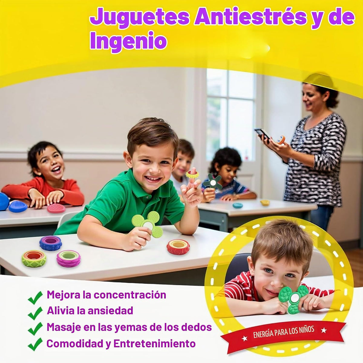 LIHBCAIYI - Juego de 16 juguetes sensoriales de silicona, anillos p...