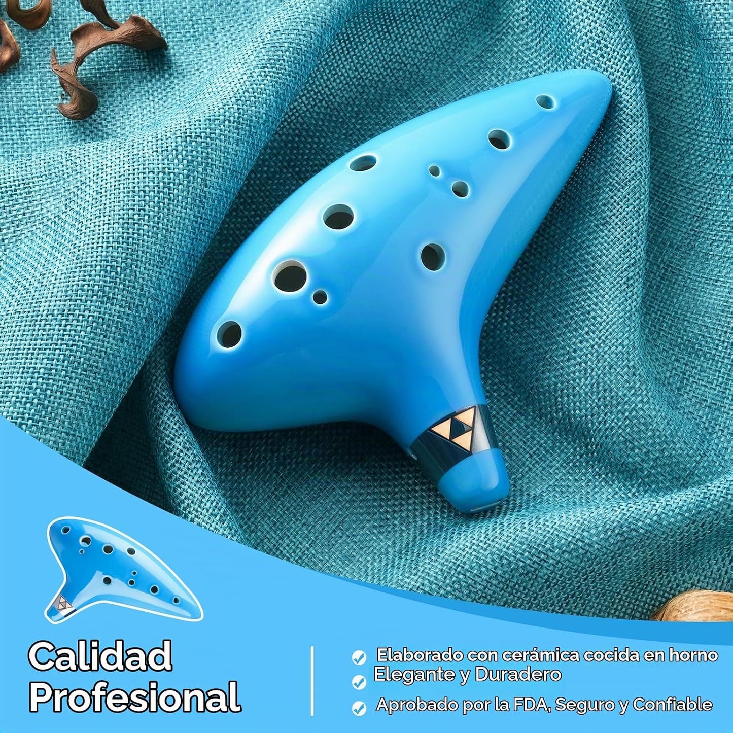 Ohuhu Zelda Ocarina Alto C de 12 hoyos con libro de canciones, colo...