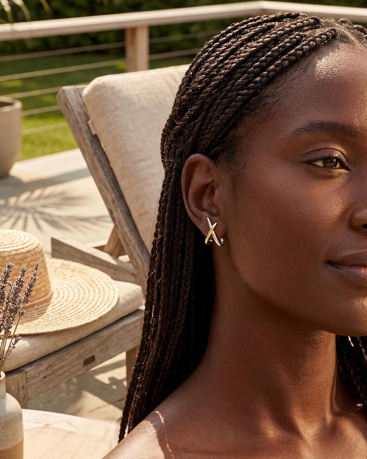 Aretes de oro para mujer, modernos, aretes de tuerca de oro de 14 q...