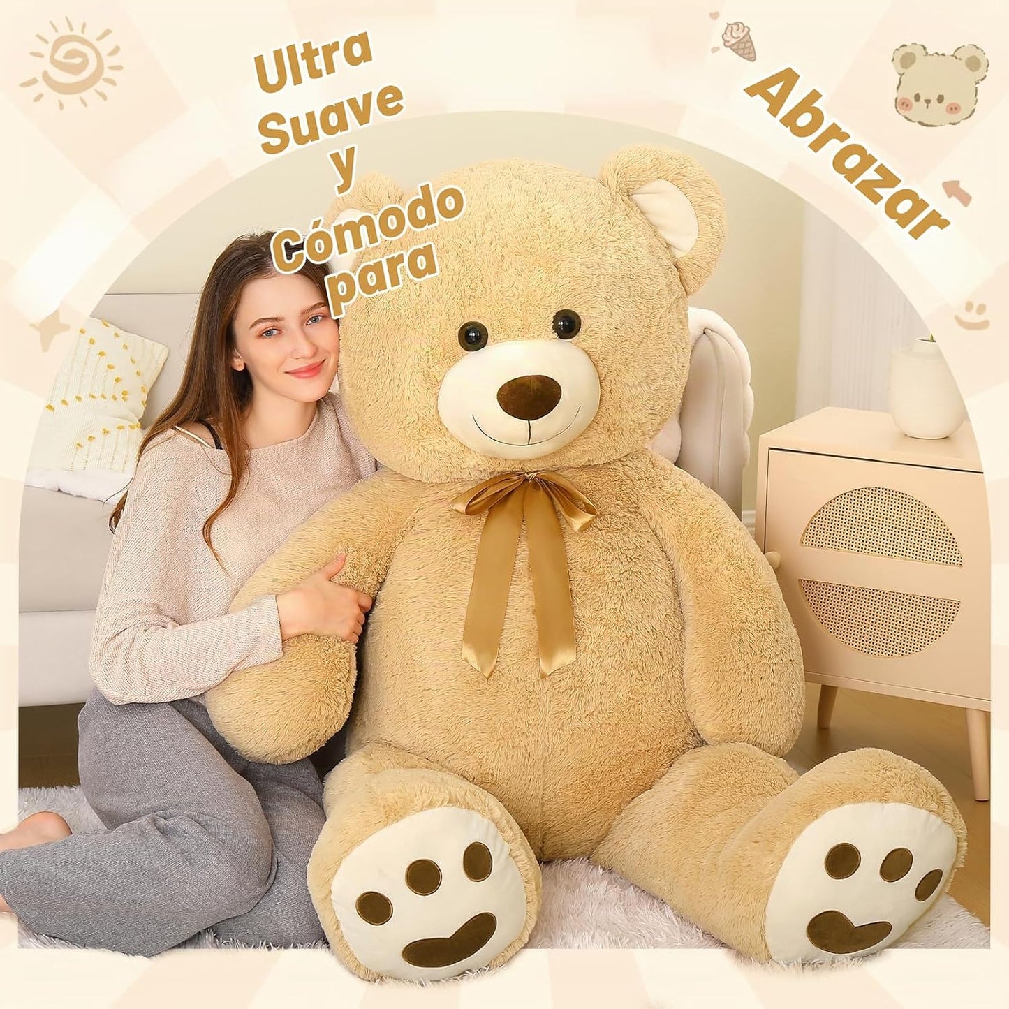 MorisMos Oso de Peluche Gigante de 5 pies, Animal de Peluche, Oso d...