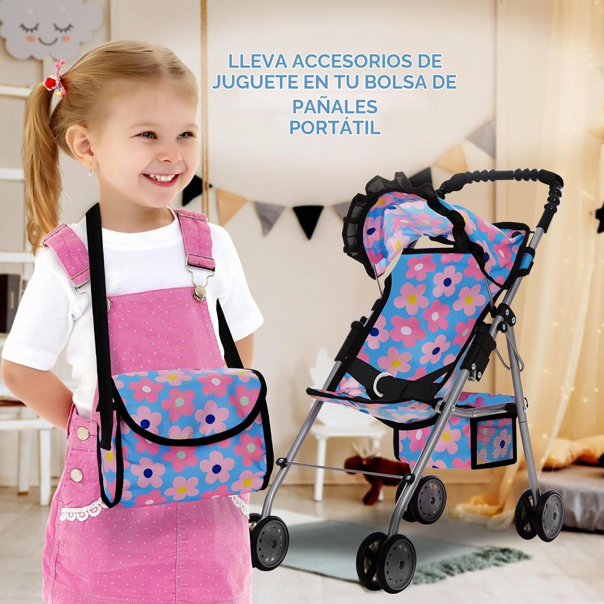 Juego de cama y asiento de bebé, juego de bebé, accesorios para muñ...