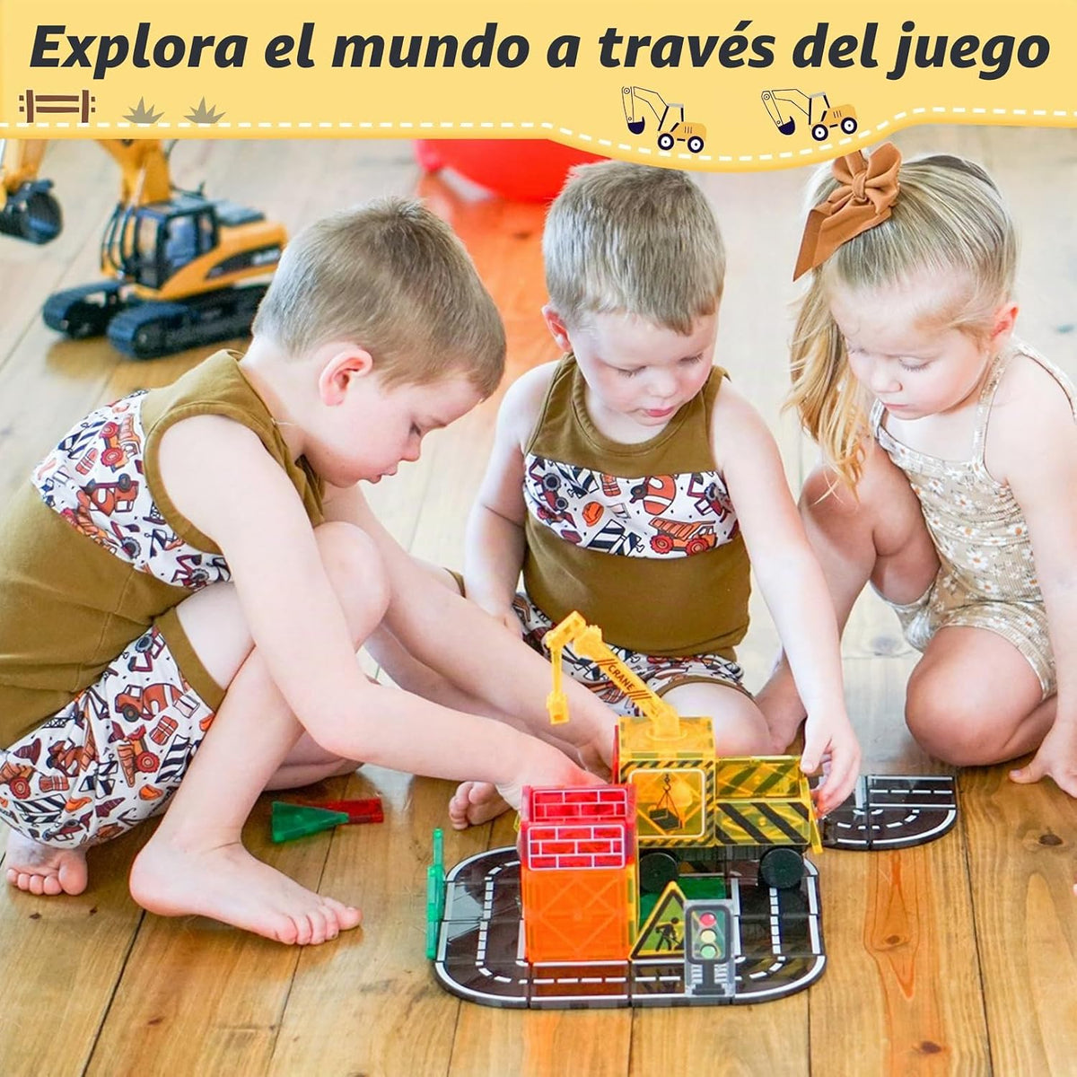 Juegos Coodoo para niños, azulejos magnéticos en forma de carretera...
