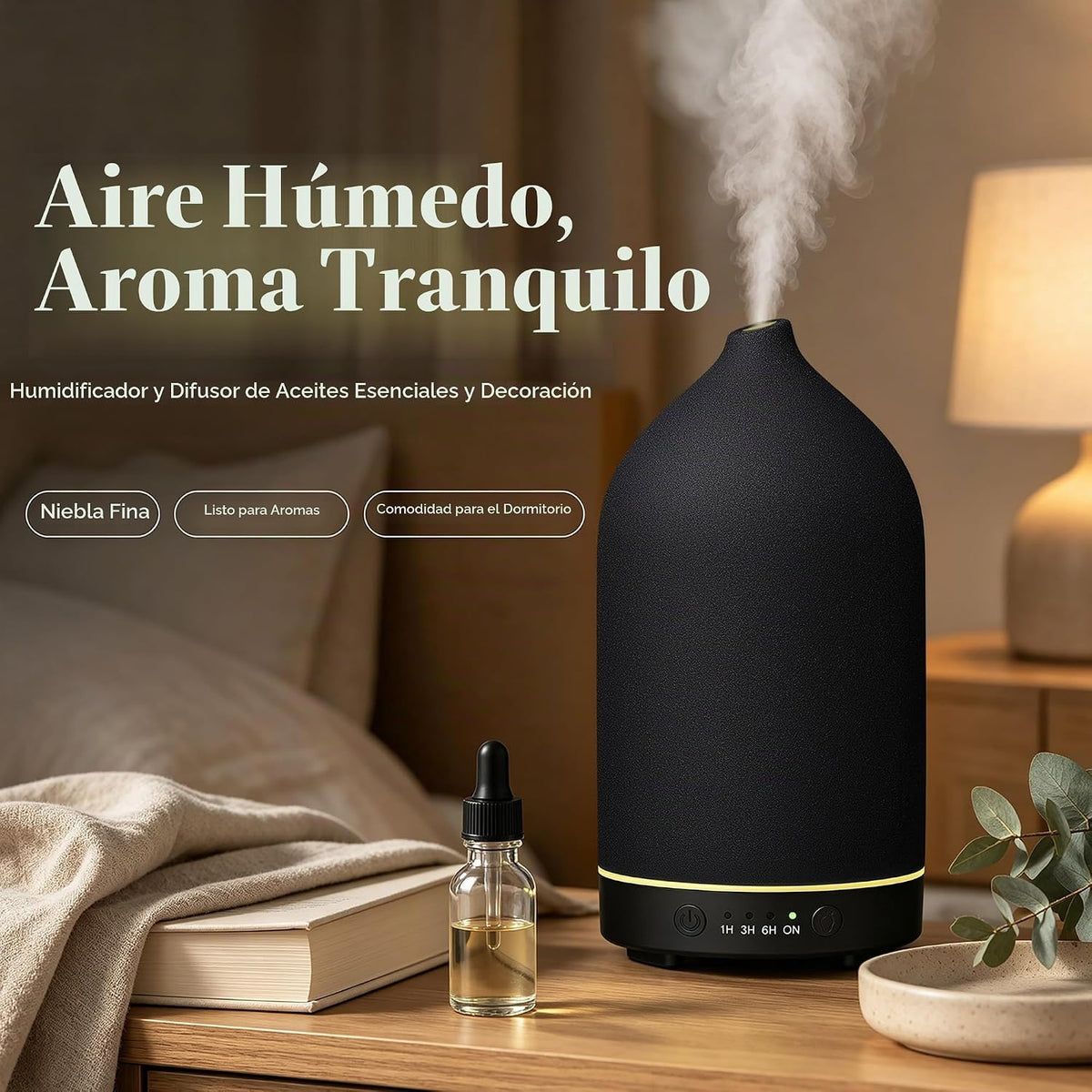 Gooamp Difusor de Aceites Esenciales Cerámico 200ML - Difusor Ultra...