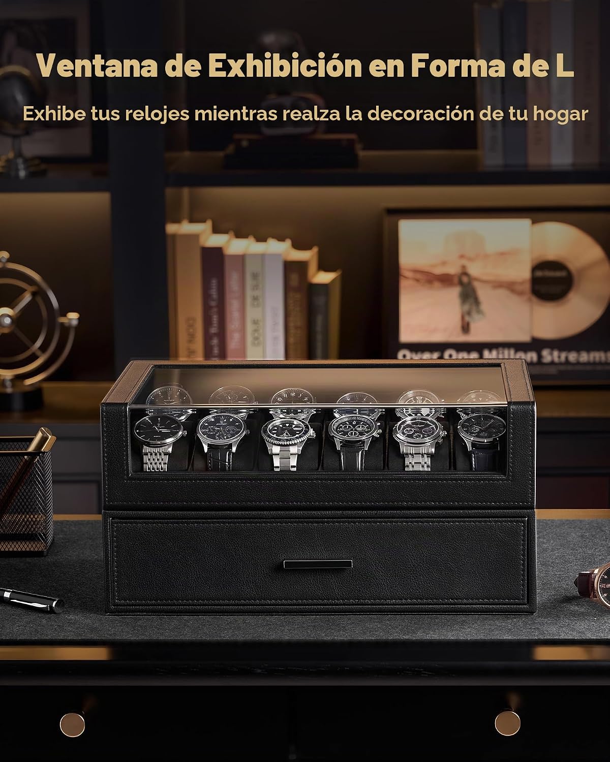 ProCase Caja de reloj para hombres, soporte de exhibición de reloj...