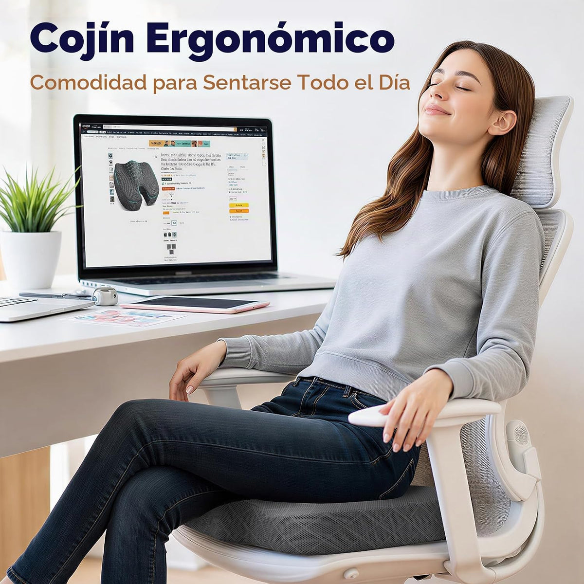 TushGuard - Cojín para asiento de oficina, silla de ruedas o automó...