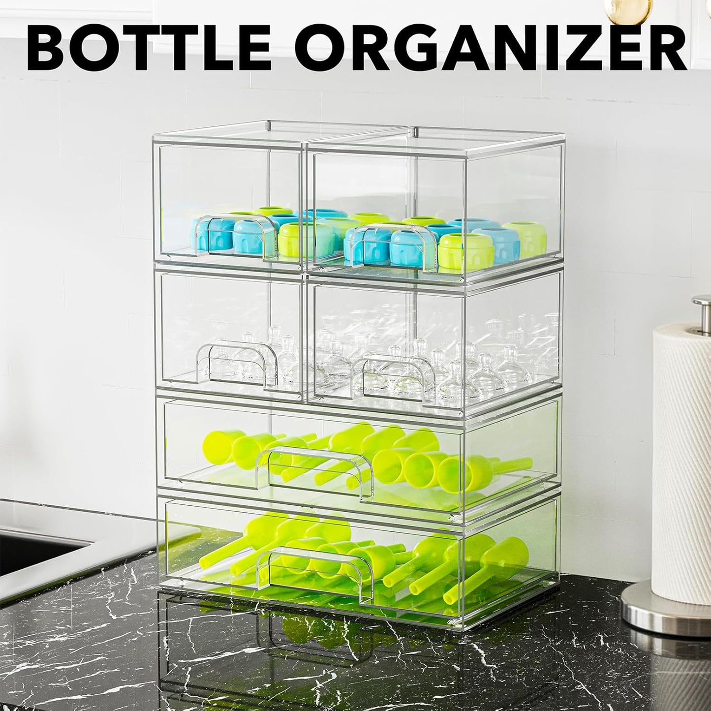 SpaceAid Organizador de almacenamiento de botellas para bebé, conte...
