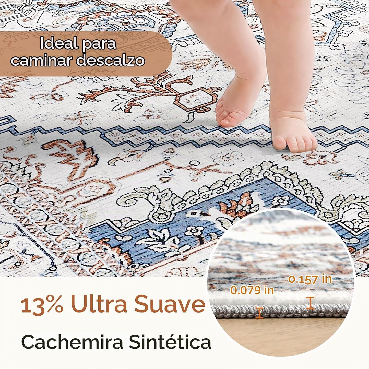 OPPODREAM - Alfombra suave de área de 5 x 7 pies con parte trasera...