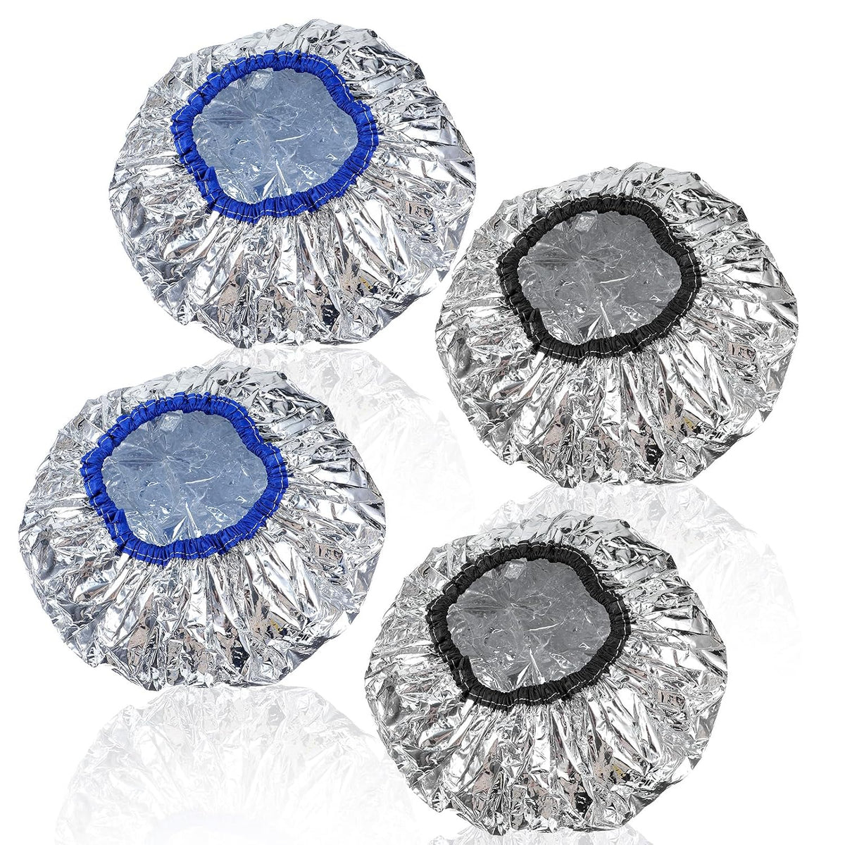 4 tapones térmicos para acondicionamiento profundo, gorros de ducha...