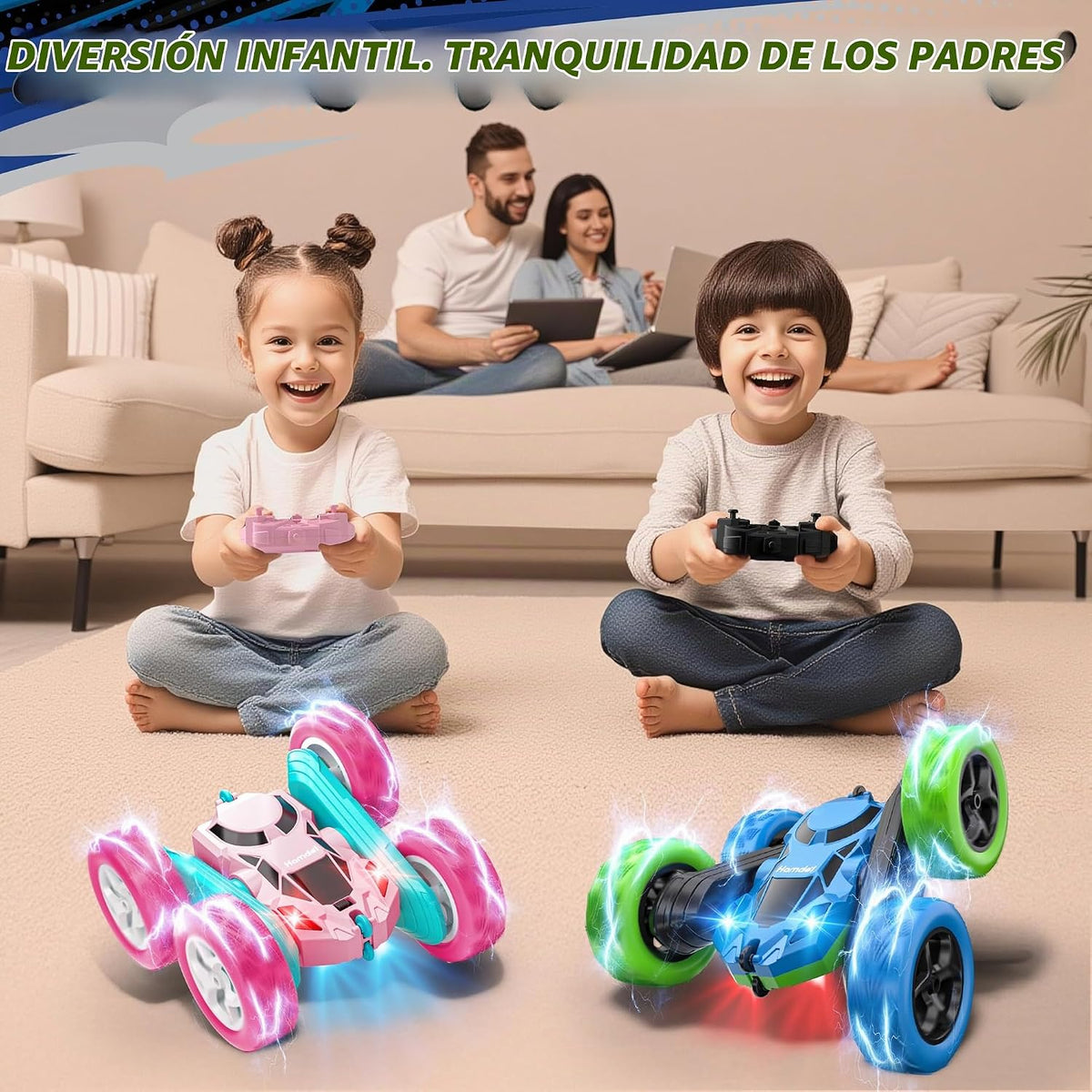 Hamdol Auto RC mejorado para niños, vehículo de acrobacias de doble...