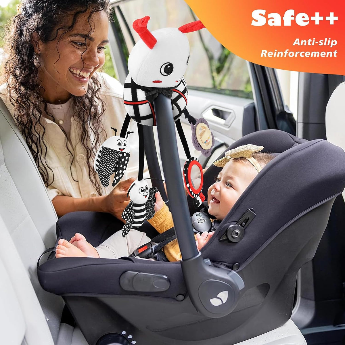 Zendstanding Juguetes de Asiento de Coche para Bebés, Cochecito de...