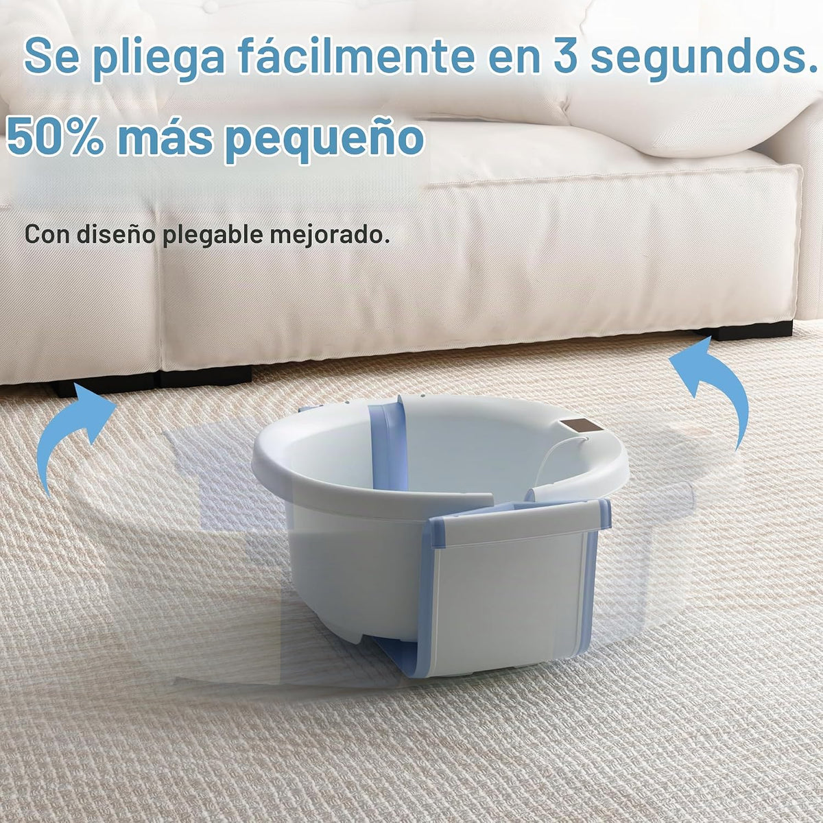 Bañera Plegable para Bebé - Bañera Grande para Bebé con Termómetro...
