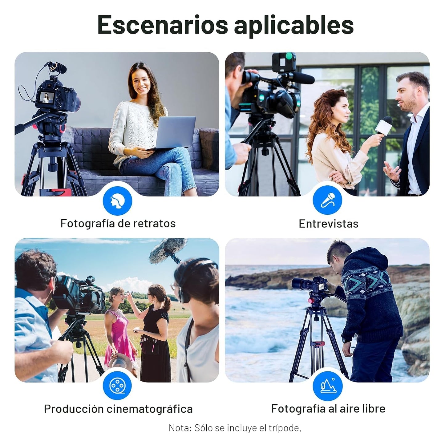 NEEWER Trípode de Video de 79"\/200cm, Soporte de Trípode de Cá...