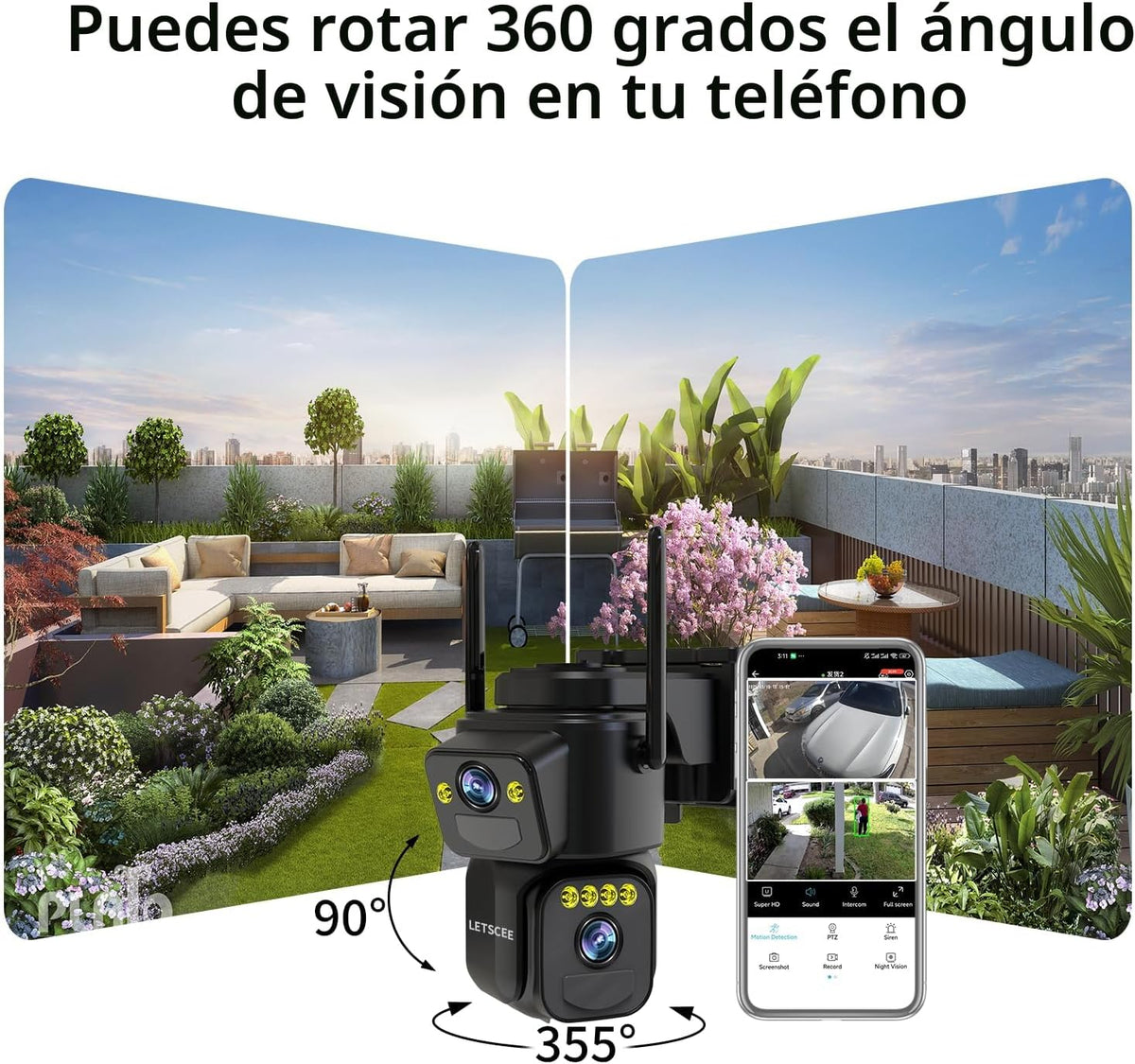 LETSCEE Cámaras de Seguridad WiFi para Exteriores, Cámaras 5G\/2.4G...