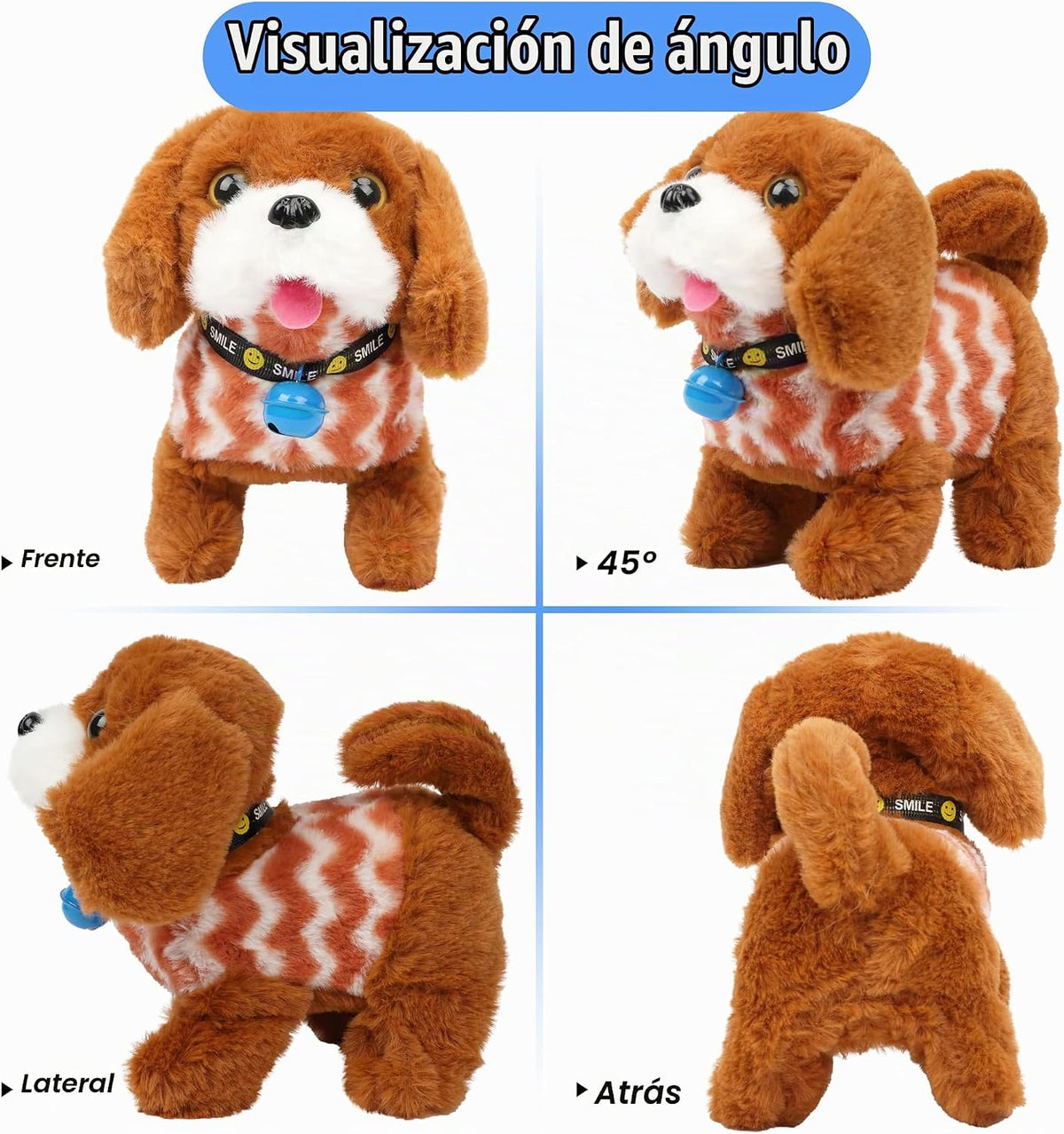 Hopearl Perro caminante Golden Retriever con chaleco marrón, juguet...