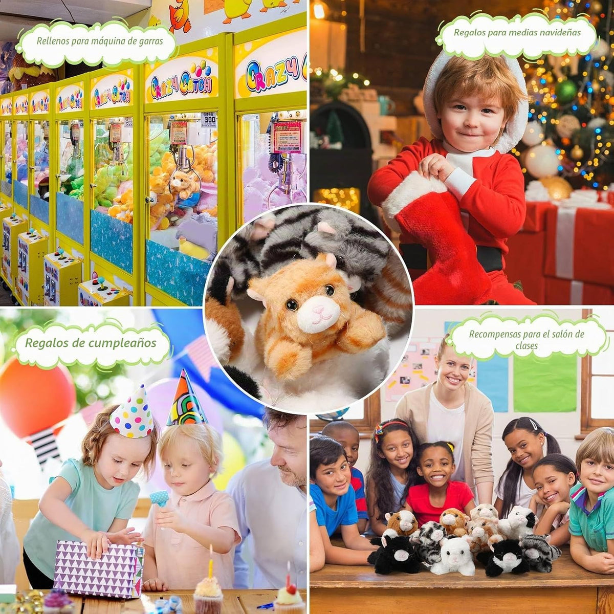 Lenwen 10 piezas de animales de peluche para gatos a granel, estilo...