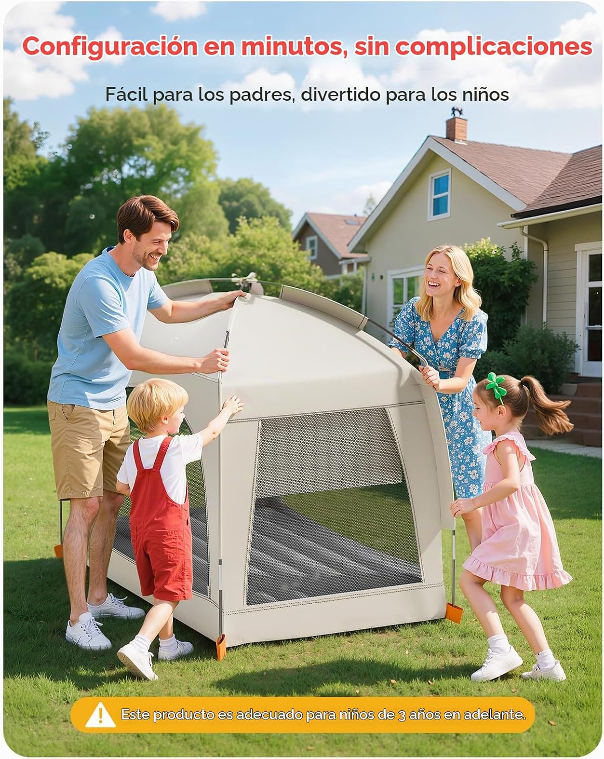 QPAU Cama de viaje inflable para niños pequeños con tienda \u2013 C...