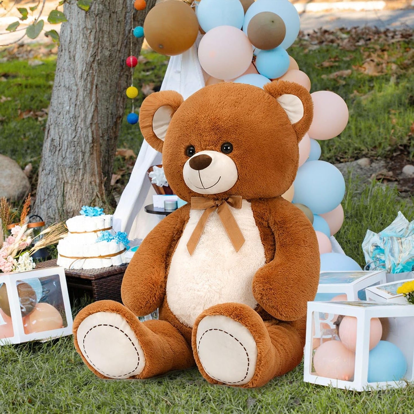MorisMos Oso de peluche gigante de 4 pies, oso de peluche grande de...