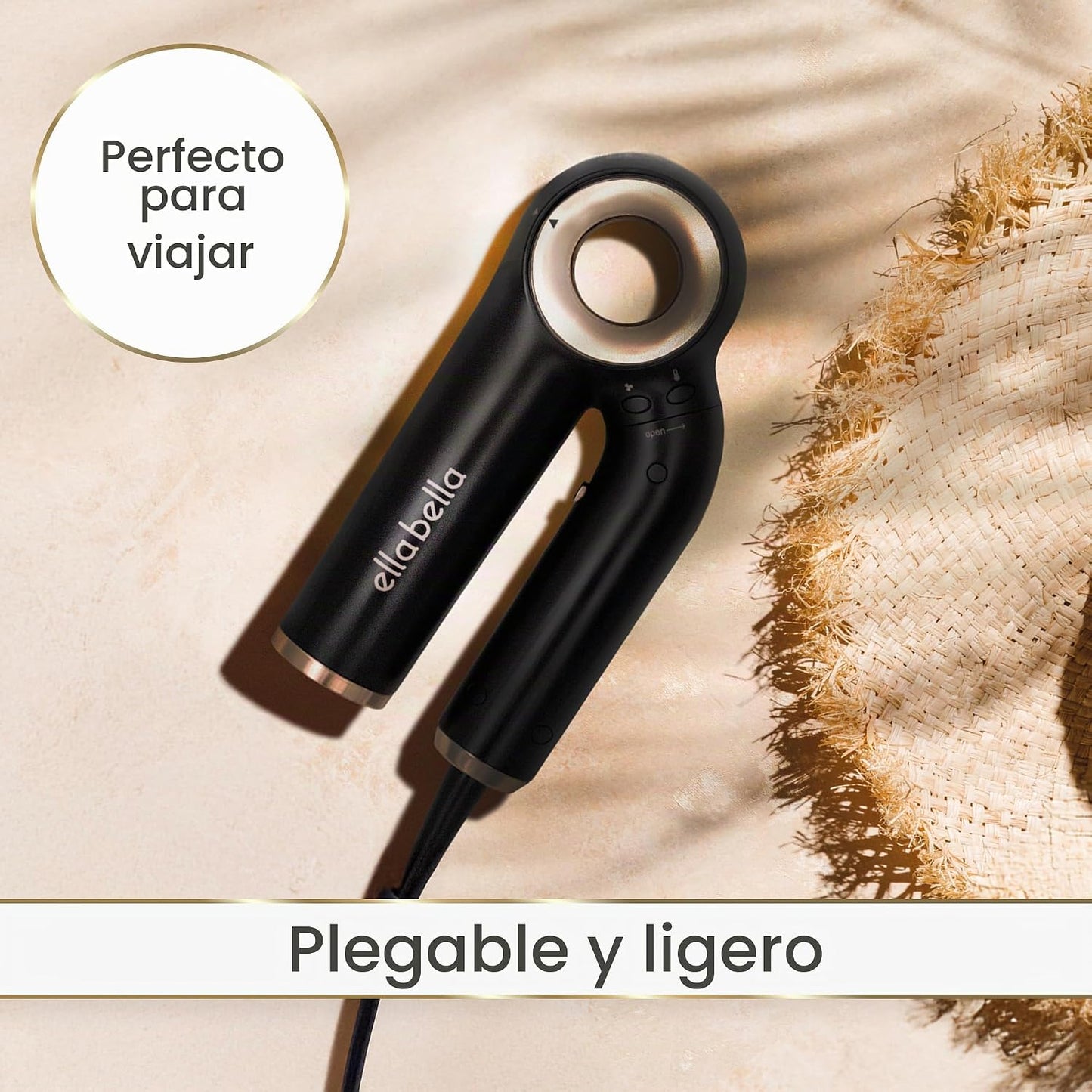 ELLA BELLA® Secador de pelo iónico profesional (plegable) \u2022 Se...