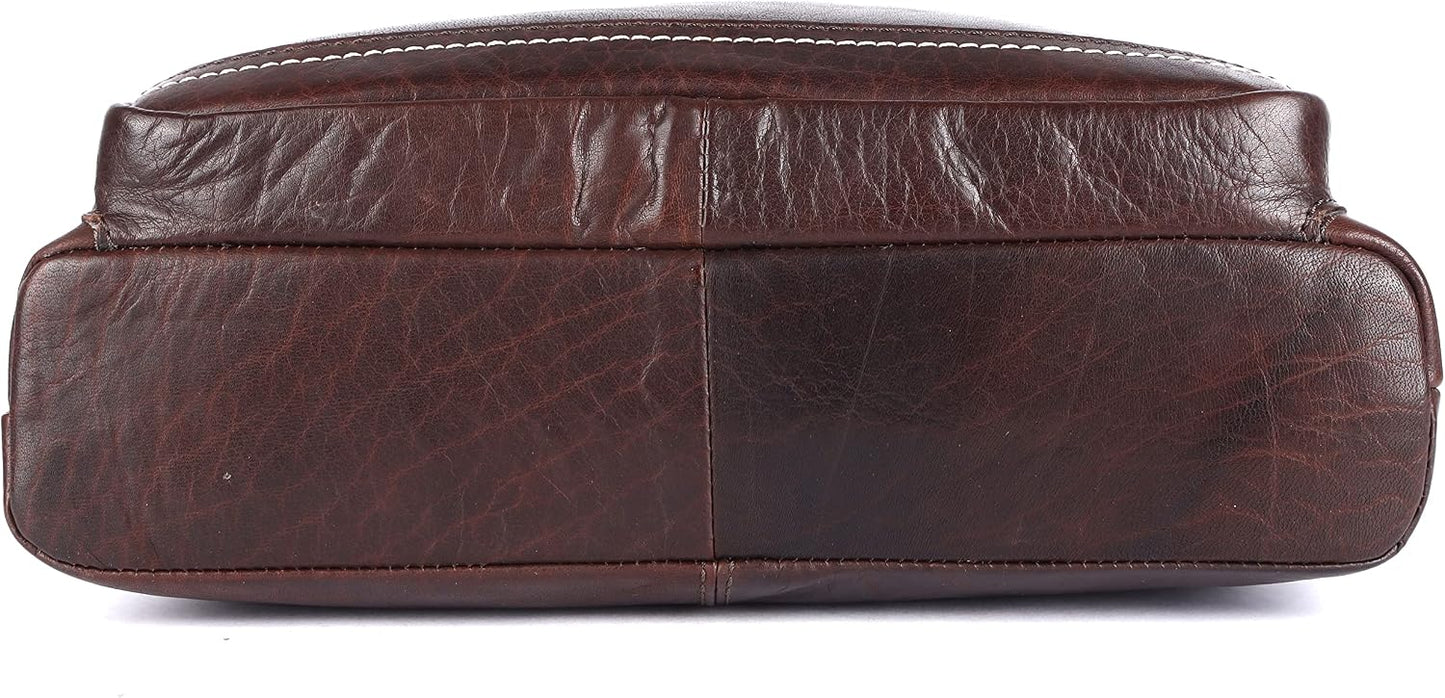 LEDERBUCK Olga - Bolso bandolera extragrande de piel auténtica para...