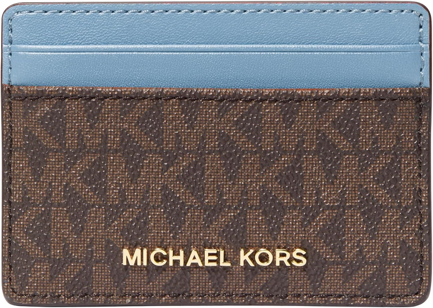 Michael Kors Tarjetero Jet Set para mujer, herrajes dorados\/MK Sig...
