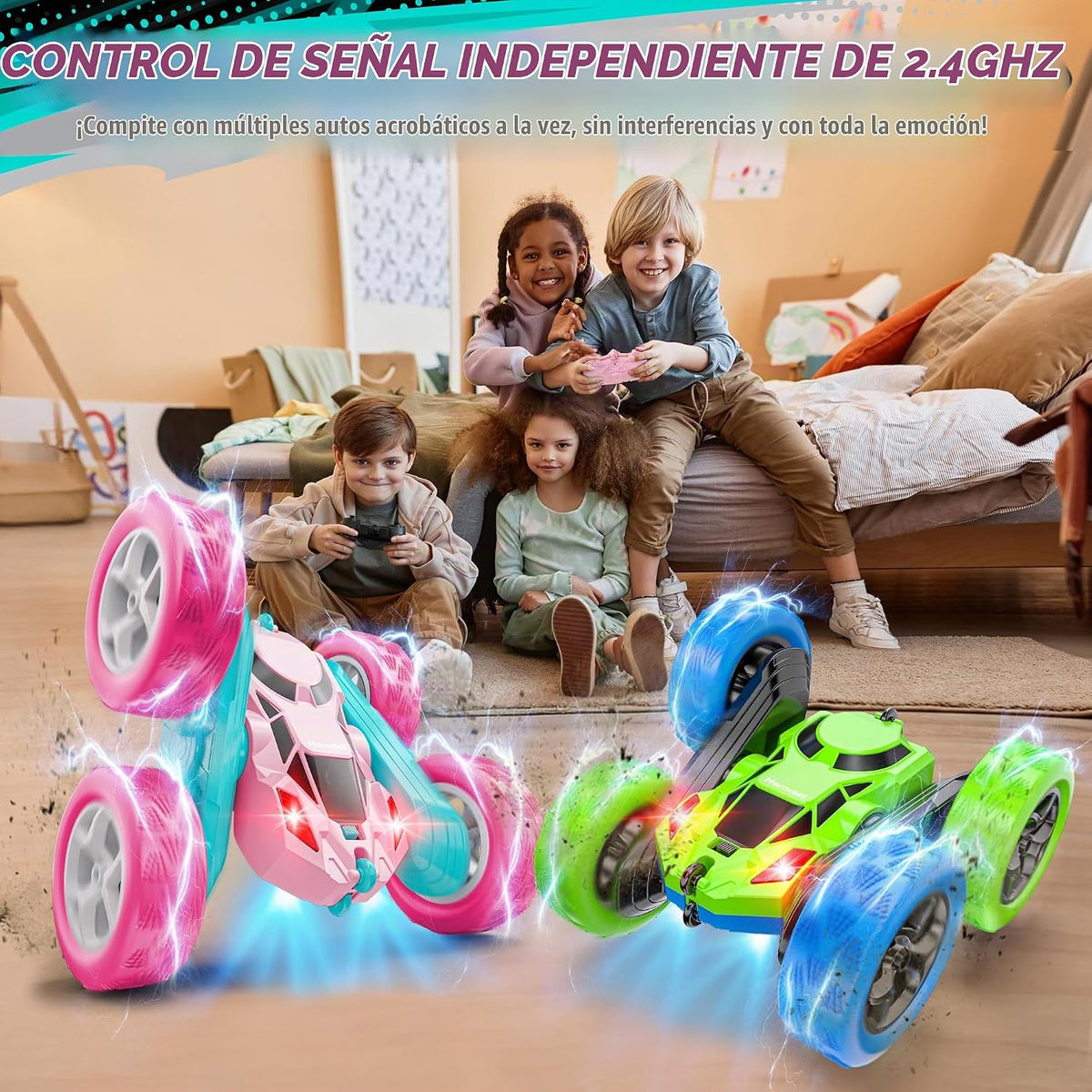 Hamdol Auto RC rosa para niñas de 6 años en adelante, vehículo de c...