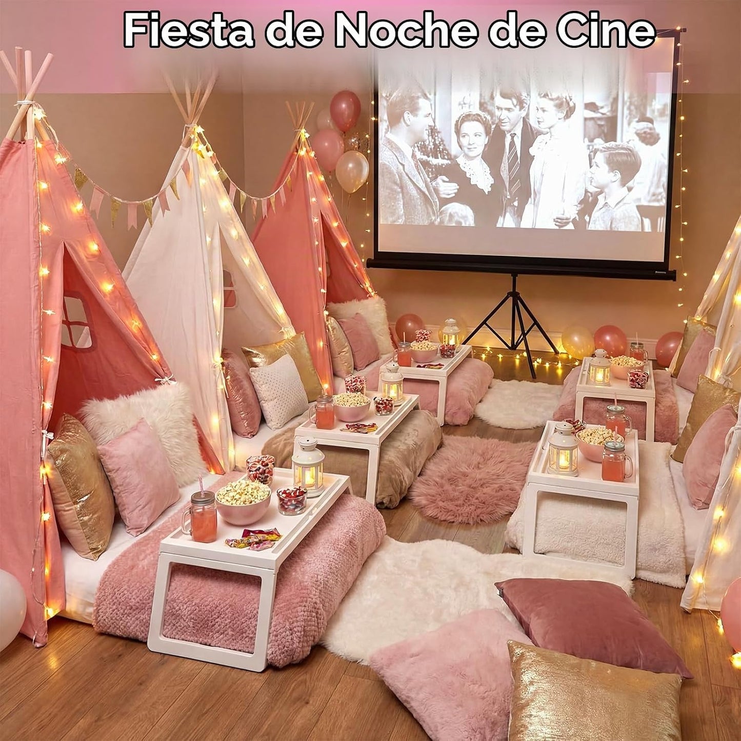 Lemosa - Juego de tienda de campaña para niños, 4 unidades, color r...
